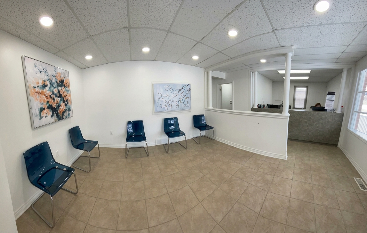 Clinic waiting area and reception